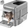 URPOWER Stainless Steel Cat Litter Box with Lid Extra Large Enclosed Litter Box NonSticky Metal Pan with High Sided Scoop Odor Free Front Top Entry AntiLeakage Easy Cleaning