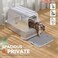 Wooaidagg Enclosed Stainless Steel Cat Litter Box with Odor Control Modular Design with Drawer and Flip Door Easy to Clean and WashNonStick InteriorExtra Large Size Fits All CatsLight Grey