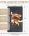 Fostanfly Cat Litter Mat 45x 27 Kitty Litter Trapping Mat Extra Large XL Honeycomb Scatter Control Urine Waterproof Machine Washable Black