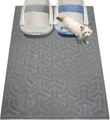 UPSKY Cat Litter Mat XL Litter Trapping Mat Soft on Kitty Paws Large Litter Box Mat 35 x 47 Scatter Control for Indoor Cats Waterproof and Extra Large Pretty Litters Carpet