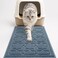 Yimobra Cat Litter Mat Easy Clean Trapping PVC Mat with Waterproof Backing and Non Slip Bottom Scatter Control Pad for Litter Box 24x20 Tea Blue