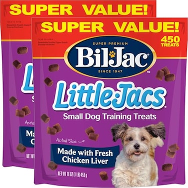 Bil-Jac BilJac Little Jacs Small Dog Training Treats Chicken Flavor Made with Chicken Liver 16oz 2Pack
