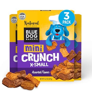 Blue Dog Bakery Natural Dog Treats Mini Crunch Assorted Flavors 162oz 3 Count
