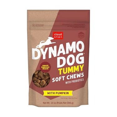Cloud Star Dynamo Dog Tummy Soft Chews Grain Free Dog Treats Pumpkin Ginger 14 oz Pouch