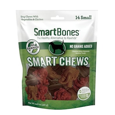 SmartBones Smart Chews Rawhide Free Dog Chews Treats for Dogs Made with Real Chicken and Vegetables 14 Count Small