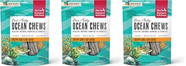 The Honest Kitchen 3 Pack of Crispy Cod Fish Skins Ocean Chews SingleIngredient Dog Treats 55 Ounces Each