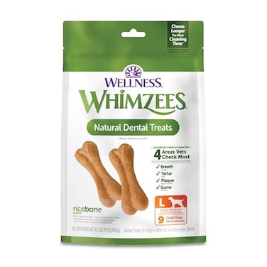 Whimzees Wellness Ricebone Dog Dental Treats Large Size 9 Count