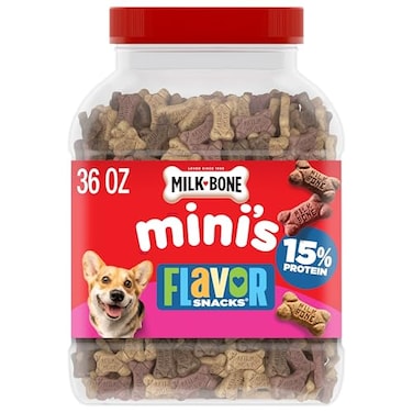 Milk-Bone MilkBone Flavor Snacks Minis Dog Biscuits Flavored Crunchy Dog Treats 36 Oz Canister