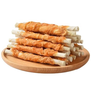 ASMPET Dog Treats Chews Chicken Wrapped Rawhide Sticks Dog Snacks for Training Rewards 20 pcs 106 oz