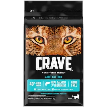 CRAVE Grain Free Adult High Protein Natural Dry Cat Food with Protein from Salmon Ocean Fish 4 lb