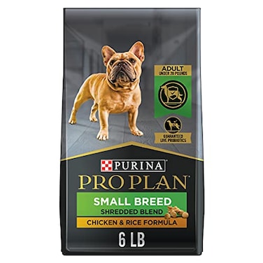 Purina Pro Plan Small Breed Dog Food With Probiotics for Dogs Shredded Blend Chicken Rice Formula 6 lb Bag