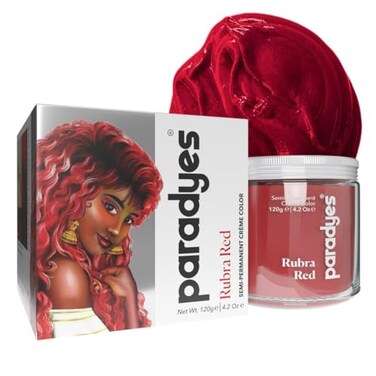 Paradyes Rubra Red Semi Permanent Conditioner Based Hair Color Enriched with Vegan Natural and Herbal Hair dyes lasts up to 810 washes 42 oz