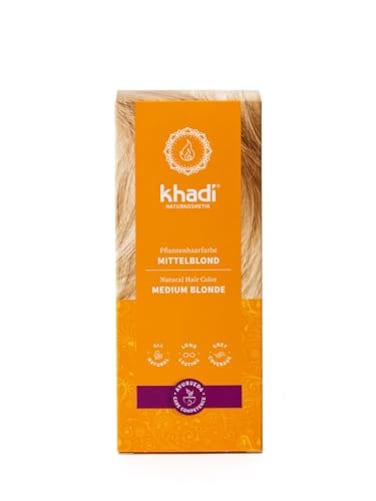 KHADI khadi MEDIUM BLONDE Natural Hair Color Dips your hair in a warm medium blonde with velvety color reflections 100 herbal natural 35 oz