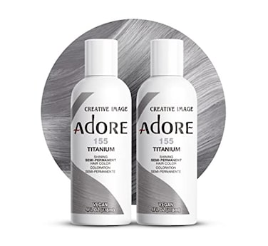 Adore Semi Permanent Hair Color 155 Titanium 2 Pack Vegan CrueltyFree Grey Hair Dye No Ammonia No Peroxide No Alcohol 4 Fl Oz