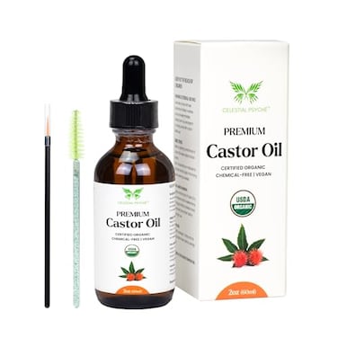 Celestial PsychÃ Celestial Psych USDA Castor Oil 2 Oz with Essential Bundle Eyebrow Kit 100 Pure Natural ChemicalFree HexaneFree Promote Lash Brow and Hair Growth Skin Hydration