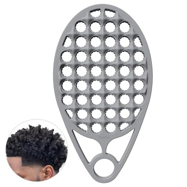 KOUPA Magic Silicone Curly Hair Brush One Piece Twist Curl Comb for Afro Curls Washable Hair Tool for Men Women Grey 1 Piece