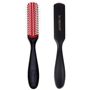 Denman Curly Hair Brush D143 5 Row Styling Mini Brush With Long Handle for Detangling Separating Shaping and Defining Curls and Smoothing Hair For Women and Men