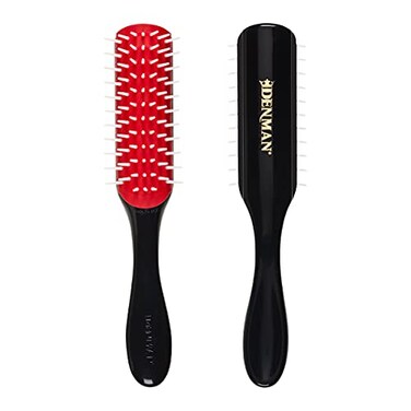 Denman Free Flow Wide Spaced Pins 7 Row Hair Styling Brush 3in1 Styling Tool for Creating Volume Detangling Thick Hair and Defining Curls D31
