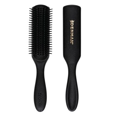 Denman Jack Dean by Curly Hair Brush D3 All Black 7 Row Styling Brush for Detangling Separating Shaping and Defining Curls For Women and Men