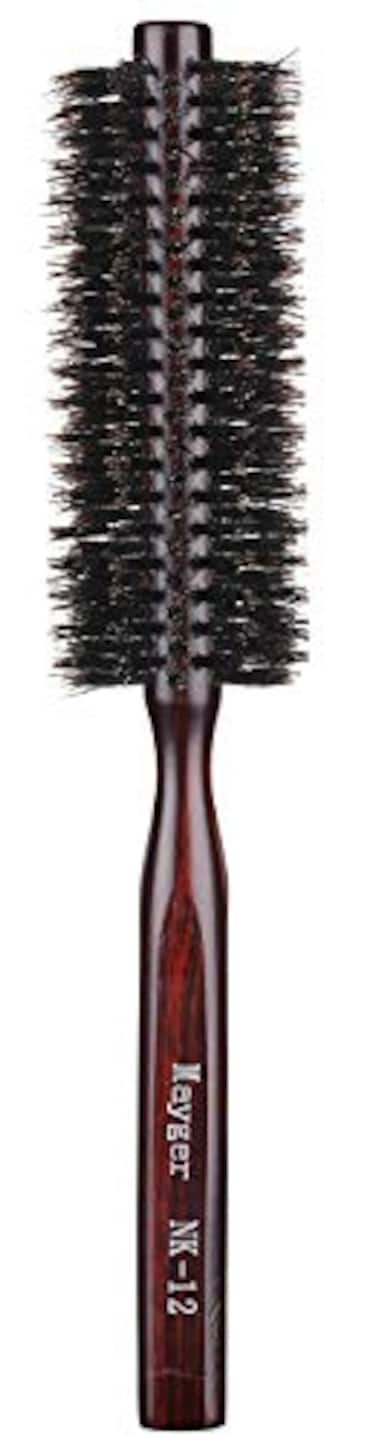 PERFEHAIR Soft Boar Bristle Round Brush for Fine Thin Hair or Beards 13 inch for Drying Styling Curling Adding Volume