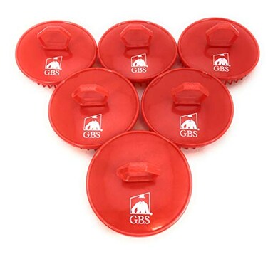 G.B.S GBS Shampoo Scalp Massage Brush Grooming Travel Effortless Glide Fine Tooth Durable Material Pack of 6 Red