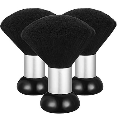 Patelai 3 Pcs Barber Neck Duster Brush for Hair Cutting and Cleaning Large Neck Duster with Plastic Handle Grip for Sweeping Hair Around Face Barber Accessories and Cleaning Supplies