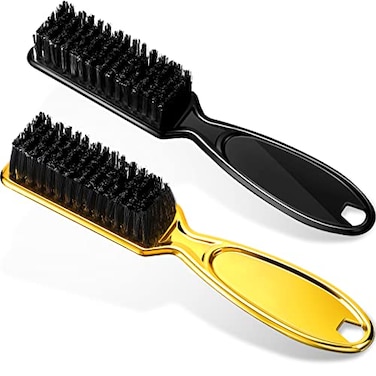 Patelai Black Barber Blade Cleaning Brush for Clipper Cleaning Nail Cleaner Styling Brush for Fades Tapers Trimmer Manicure Salon Gold