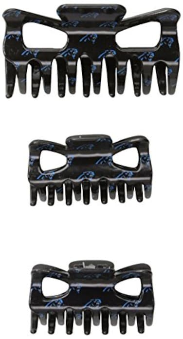 Simran NFL Carolina Panthers 3Piece Plastic Hair Clip Set 2 Small 1 Large Unisex All Ages All Hair Types