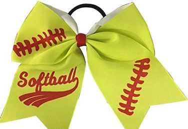 Infinity Collection Softball Hair Bow 65 Cheer Bow Hair Accessory Perfect Softball Player Gift Red Stitch