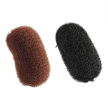 GSHLLO 2 Pcs Volume Hair Base Inserts Bump It Up Hair Pads Black and Coffee