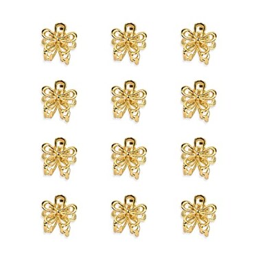 YISSION Hair Accessories 12PCS Cute Mini Gold Metal Flower Clips for Thin and Thick Hair Barrettes and Claws for Women and Girls