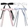 SALOCY Hair Clips 4 PCS Hair Bow Clips for Women Girls with Long Tail Tassel Ribbon Bowknot Hair Accessories Satin Hair Clips for Hair Design Black White Pink Blue