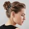 AOZUO 4Pcs Black Hair Bracelet Metal Elastic Hair Bands Ponytail Holder Hairs Accessories Elastic Rubber Hairband Haircuffs for Thick Thin Curly Trendy Gold Bead Jewelry GiftBlack