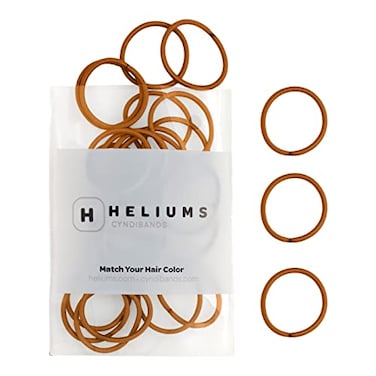 Heliums Small Hair Ties Ginger No Damage Mini 1 Inch Reusable 2mm Elastics for Thin Hair and Kids Neutral Ponytail Holders 48 Count