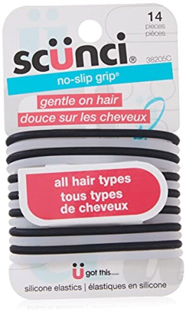 Scunci NoSlip Grip The Evolution Hair Ties Black 14 ea