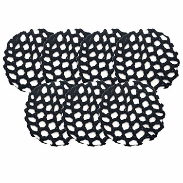 SUPIA 7 Pack Women Ballet Dance Skating Snoods Hair Net Bun Cover Black Bold mesh
