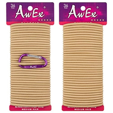 AwEx Strong Blonde Hair Ties 72 PCS 4 mm Regular Loop Gold Hair Bands No Metal Hair Elastics No Pull Ponytail Holder