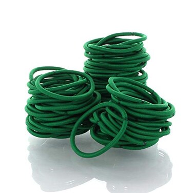 My Lello Hair Elastics Hair Ties Professional Grade Ponytail Holders 100 Pack Emerald Green