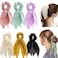 DINPREY Elegant Hair Accessories for Women Girls Versatile Scrunchies Bundle 8 Pcs Double Layer Hair Ties with Bunny Ear Design 6 Colors