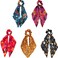 DINPREY 5 Pcs Halloween Scrunchies for Hair Halloween Hair Scarf Holiday Hair Scrunchies Silk Hair Scarfs with Ribbon Bow for Woman Girls Spider Ghost Pumpkin Elastic Hair Ties Ponytail Holder