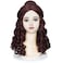 Wiggy Mermaid Brown Princess Wig with Bun Long Curly Wig Cap for Halloween Costume Cosplay