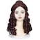 Wiggy Mermaid Brown Princess Wig with Bun Long Curly Wig Cap for Halloween Costume Cosplay