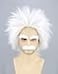 Topcosplay Mad Scientist Wig and Moustache Eyebrows Short White Halloween Costume Cosplay Wigs
