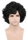 karlery Mens Black Short Fluffy Curly Wig Halloween Cosplay Wig Anime Costume Party Wig