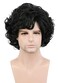 karlery Mens Black Short Fluffy Curly Wig Halloween Cosplay Wig Anime Costume Party Wig
