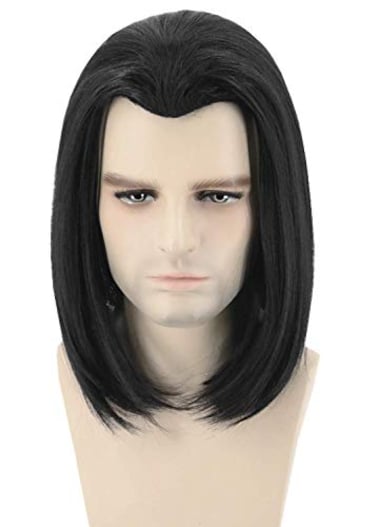 Topcosplay Men Wigs Short Black Straight Halloween Cosplay Costume Party Wigs