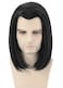 Topcosplay Men Wigs Short Black Straight Halloween Cosplay Costume Party Wigs