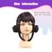 FantaLook Short Black Purple Cosplay Wig with 2 Buns for Halloween Party CostumeSmall Size