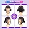 FantaLook Short Black Purple Cosplay Wig with 2 Buns for Halloween Party CostumeSmall Size