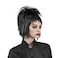 MUPUL Black Wig With Bangs Short Black Wig With Buns Halloween Costume Wigs For Women